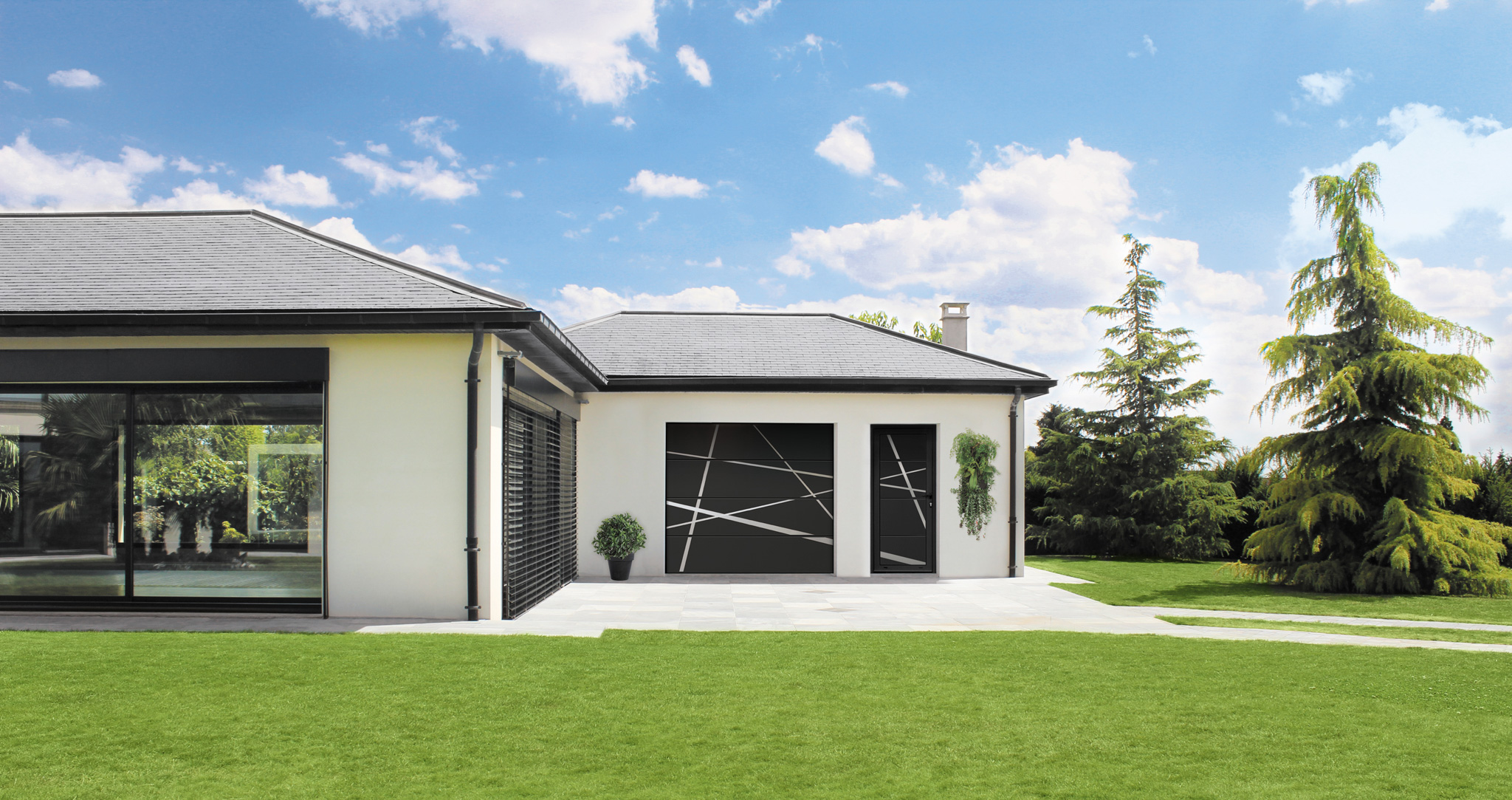 Porte de garage battante traditionnelle